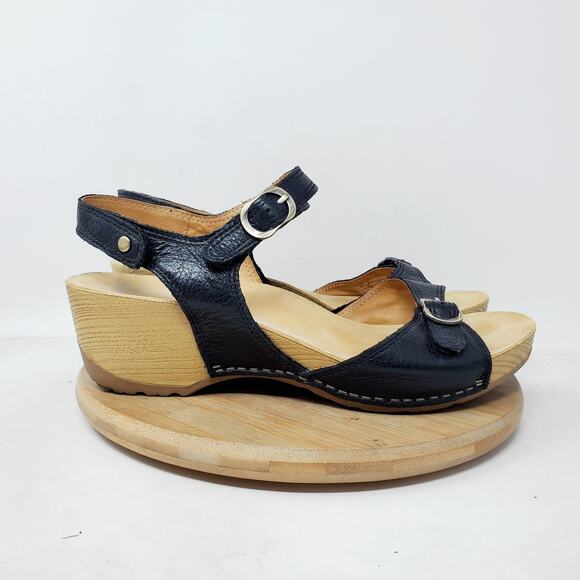 Dansko Tricia Sandals Womens 39 Wedge Comfort Ankle Strap Shoes - Picture 2 of 13